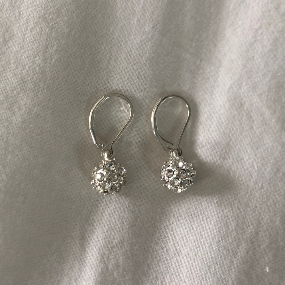 Dangle Sterling Silver Earrings with Silver Ball